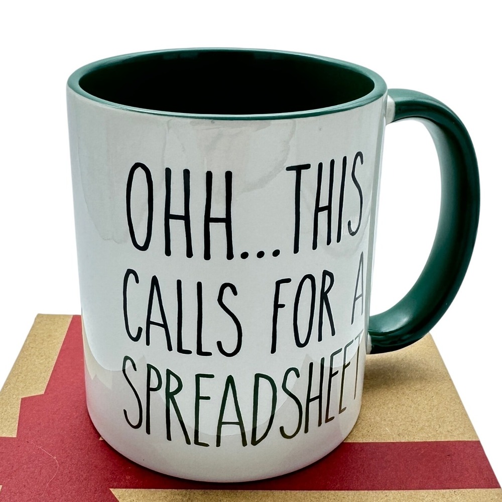 Ohh This Calls For A Spreadsheet Mug White Green Office Coffee Tea Cup 12 Ounce‎
